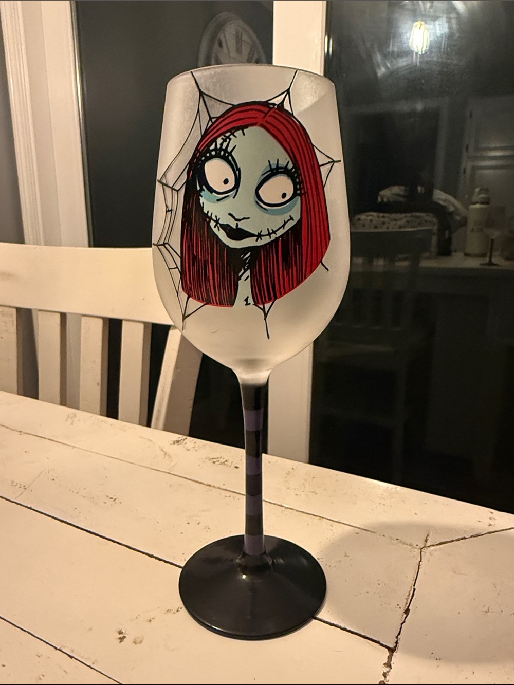 hand-painted The Nightmare Before Christmas wine glass